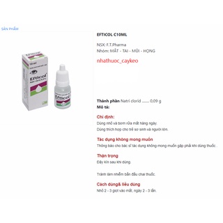 DD nhỏ mắt Efticol c10ml (FT.Pharma)