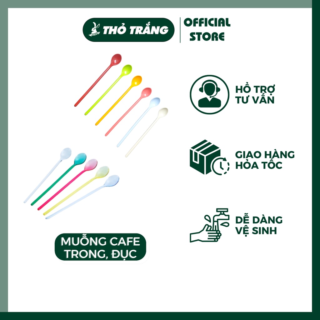 Muỗng Cafe MCF07A Nhựa Trong Acrylic + Nhựa Đục Cao Cấp Fataco Việt Nam