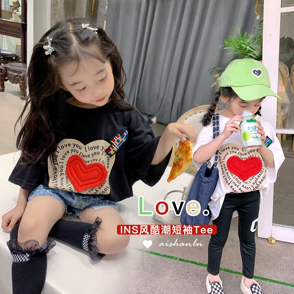 Áo Thun Tay Ngắn Chất Liệu 100% Cotton Nguyên Chất 2022 Thời Trang Mùa Hè Mới Cho Bé Gái