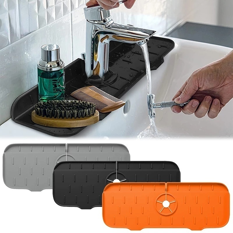 Tấm Silicone Sáng Tạo Hấp Thụ Nước Gắn Vòi Nước Cho Nhà Bếp/Nhà Tắm
