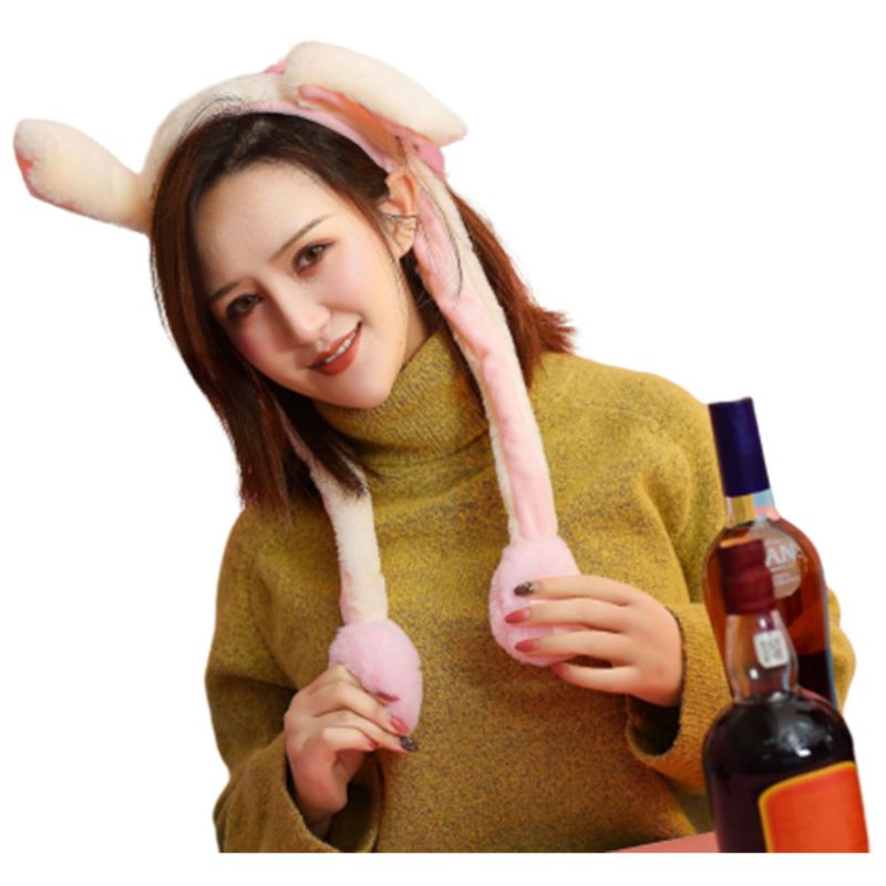 Flgo Băng Đô Tai Thỏ Bằng Vải Lông Mềm Mại Ấm Áp Mùa Đông Cho Nam Và Nữ