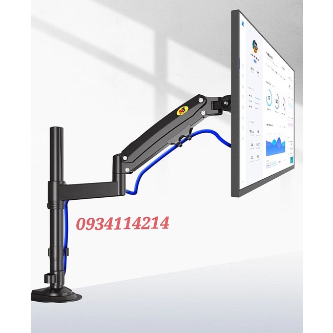Giá Treo Màn Hình NB H100 22 - 35 Inch - Tay Treo Màn Hình Máy Tính Gắn Bàn Xoay 360 Độ