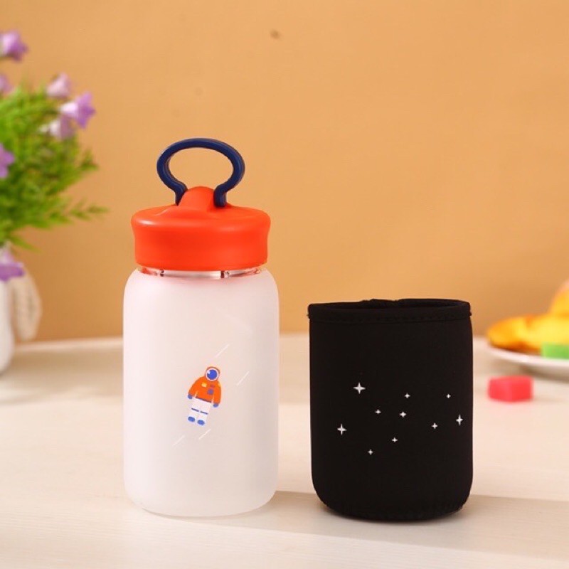 Bình Thuỷ Tinh Nhám Kèm Túi Chống Sốc Và Lọc Trà | BigBuy360 - bigbuy360.vn