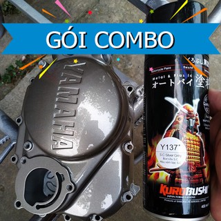 Combo Sơn lóc máy màu bạc xám Yamaha Sirius Samurai Gồm Lót 2K04 - Nền 124 - Màu Y137 - Bóng K1K