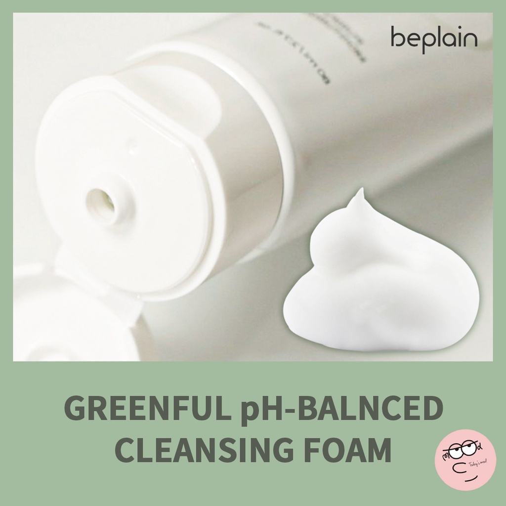 Sữa Rửa Mặt beplain Đậu Xanh cân bằng độ pH Greenful Cleansing Foam 80ml | Máy bay Đậu Mung Sữa Rửa Mặt  Bọt Rửa Mặt Sữa Rửa Mặt Cân Bằng pH-Prin Kem Dưỡng Ẩm Thanh Lọc