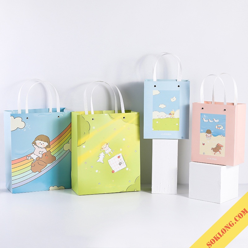 Túi giấy dễ thương hoạt hình đựng quà tặng - Túi đựng quà, đồ vật cute