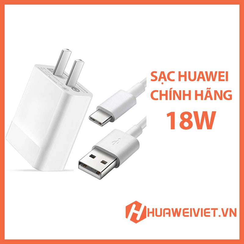Bộ sạc nhanh Huawei 18W ( P30 Lite, Nova 3e, Nova 3, P9, P20 lite, Nova 4, 3, 3e honor 8, 9,...) chính hãng