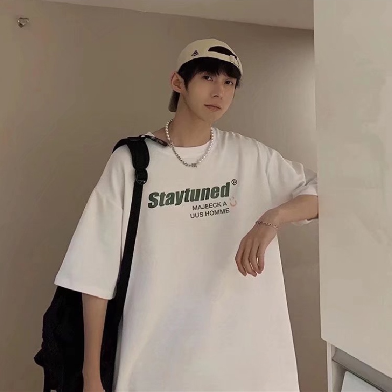 Áo Thun Tay Ngắn Cổ Tròn Dáng Rộng In Họa Tiết Hoạt Hình Phong Cách Hip Hop Thời Trang Mùa Hè Cho Nam Size M-5XL