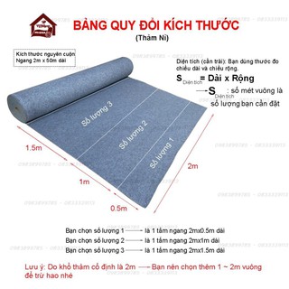 [2mx0.5m] Thảm Nỉ Trải Sàn Màu Xanh Dương - Thảm Nỉ Lót Sàn Nhà Văn Phòng Sự Kiện Màu Xanh Dương Dày 3mm