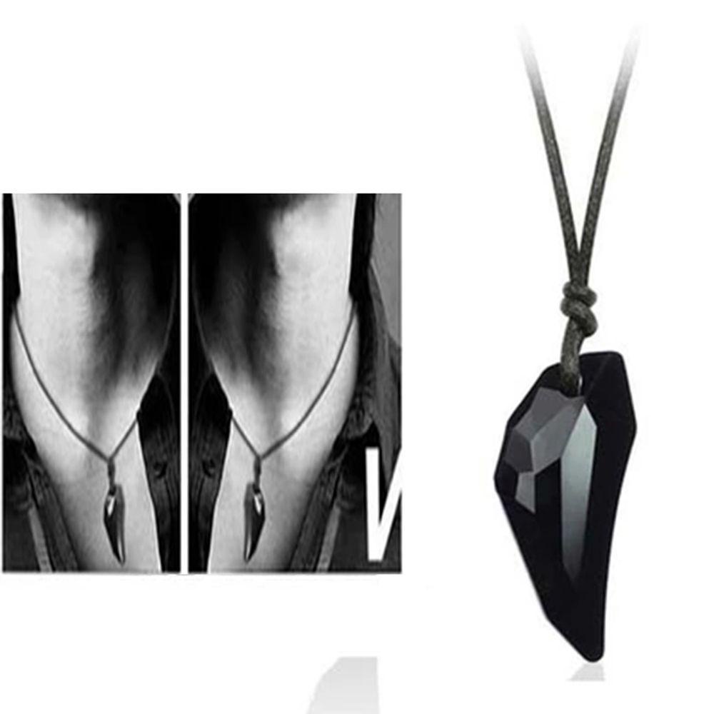 Áo Khoác Màu Đen Sapphire Thời Trang Cá Tính|Vòng cổ Mạ Vàng 18K Mặt Răng Sói Cao Cấp Không Dễ Phai Màu Cho Cặp Đôi