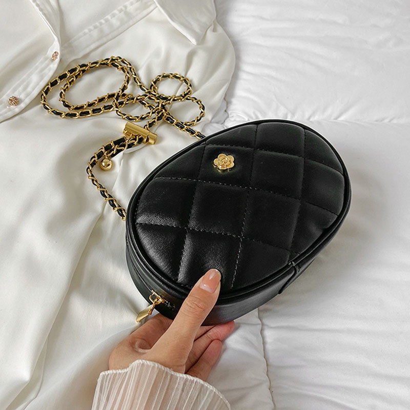 Túi Đeo Chéo Dây Xích Dáng Tròn Nhỏ Dễ Phối Đồ Thời Trang Cho Nữ