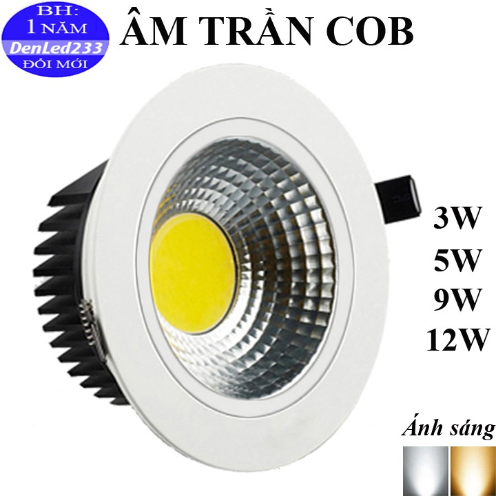 ĐÈN LED ÂM TRẦN MẮT COB 3W 5W 9W 12W