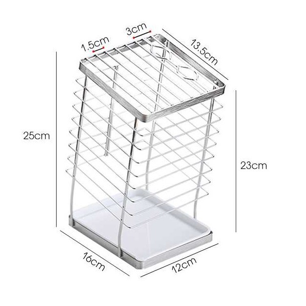 Ống Cắm Dao Kéo Nhà Bếp INOX SUS304 Có Khay Chứa Nước - IUIUSHOP