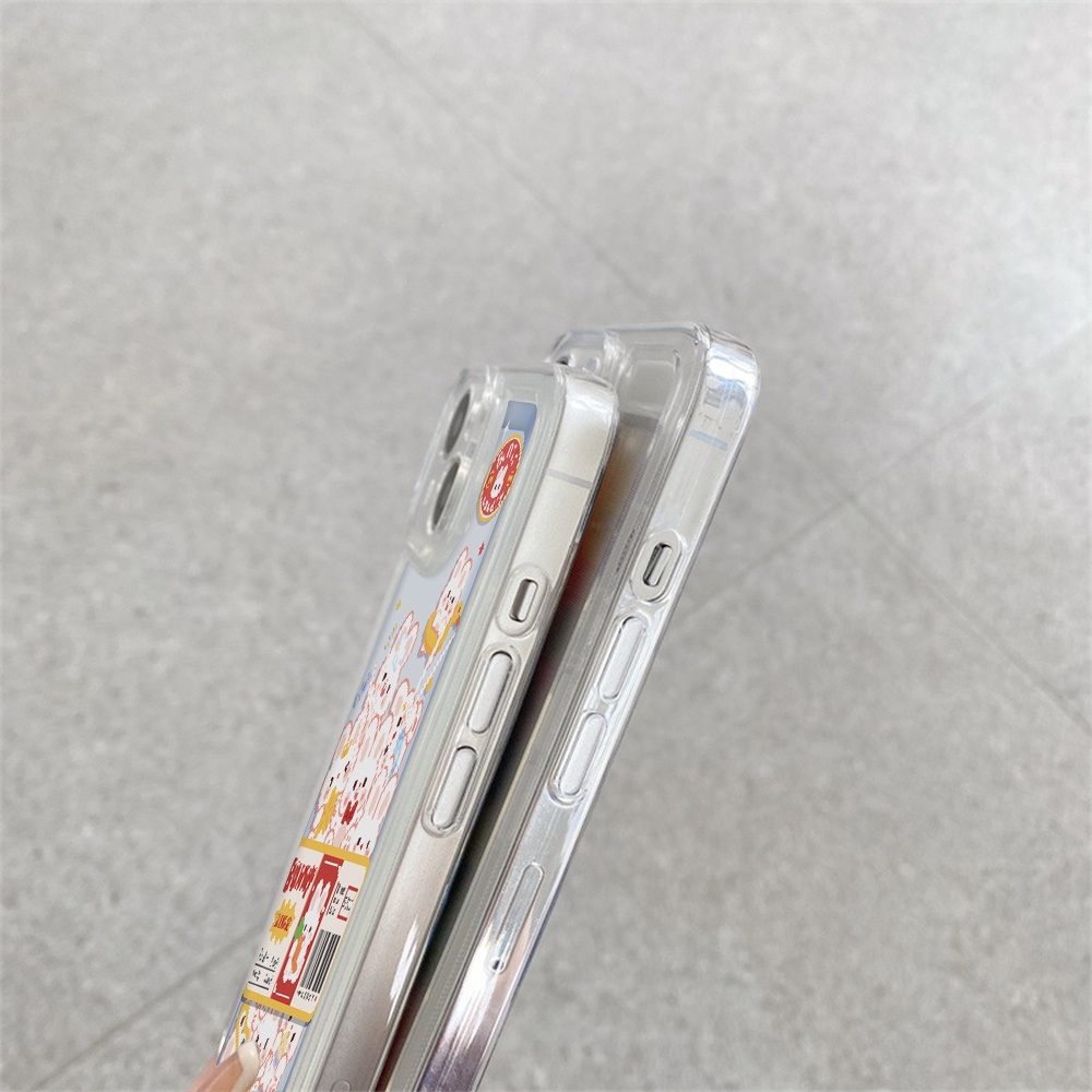 Ốp Điện Thoại Mềm Trong Suốt Chống Sốc In Hình Thỏ Cho iPhone 11 13 12 X XS Pro Max XR 12 13