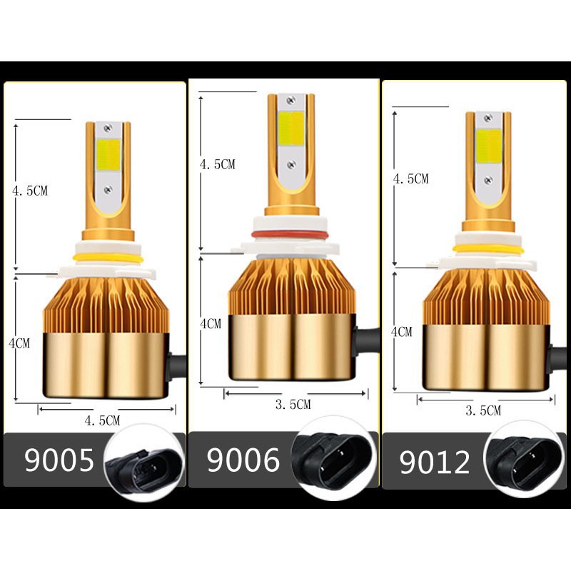 Set 2 Đèn Pha Led H4 H1 H11 9005 9012 H7 3000k 4300k 6000k H8 H3 9006 Hb3 Hb4 3 Màu Sắc Dành Cho Xe Hơi