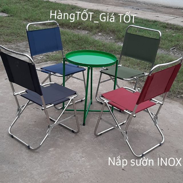 Ghế xếp inox cà phê trà chanh .HÀNG CHUẨN LOẠI 1_ SIÊU DÀY