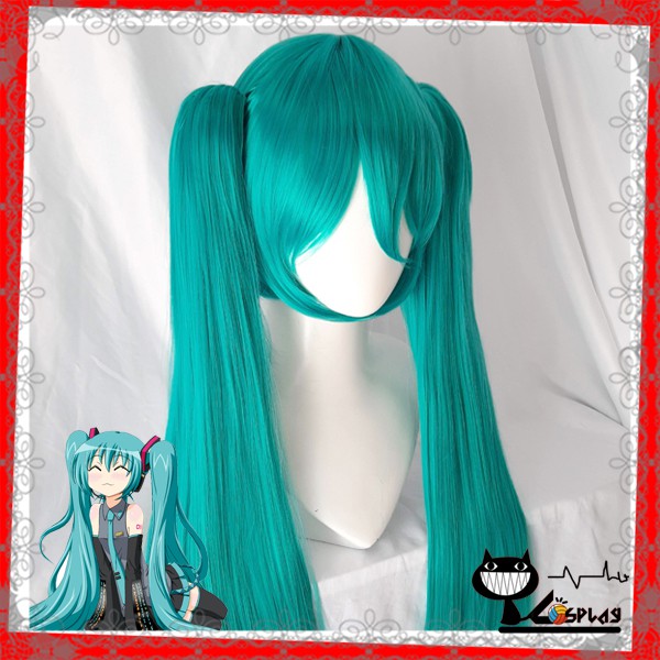 [Sẵn] Wig/tóc giả cosplay Miku - Voicaloid hai búi màu xanh ngọc [Miu Cosplay]