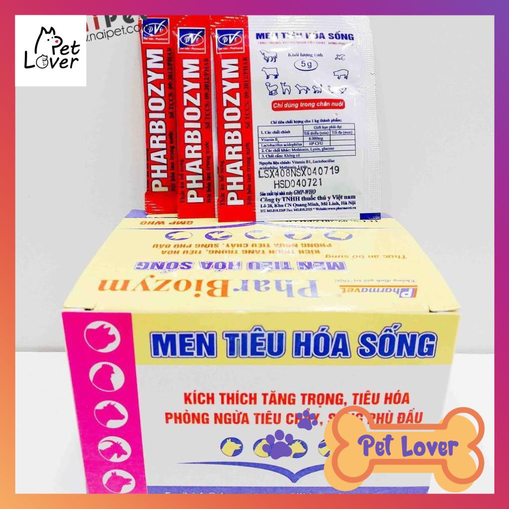 [FREESHIP] Men Tiêu Hoá Sống Tăng Trọng Phòng Ngừa Tiêu Chảy Sưng Phù Đầu Pharbiozym Gói 5g _Petlover