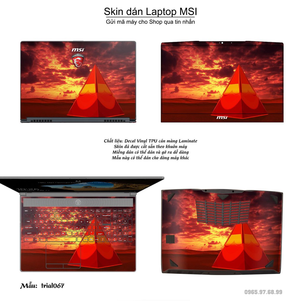 Skin dán Laptop MSI in hình Đa giác _nhiều mẫu 12 (inbox mã máy cho Shop)