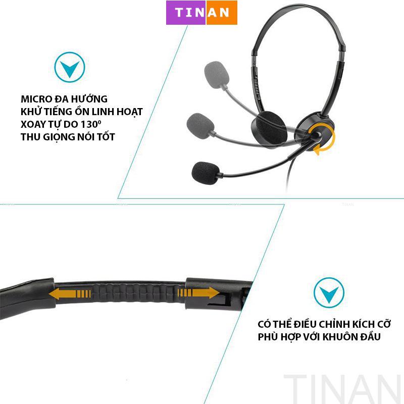 [Đầu Cắm USB] Tai Nghe Có Dây TINAN BW822 Kèm Mic, Thích Hợp Dùng Chăm Sóc Khách Hàng, Học Online