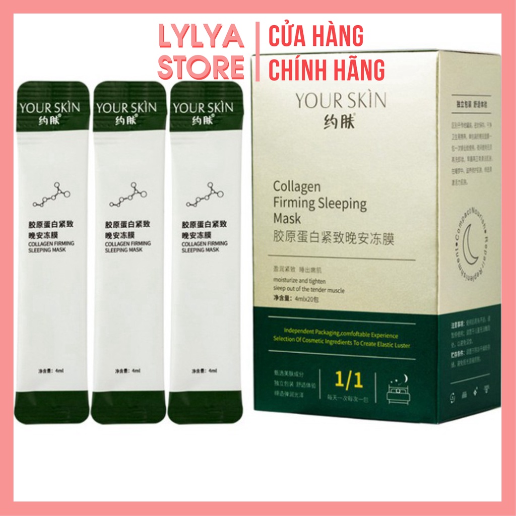 Một Hộp 20 Gói Mặt Nạ Ngủ Thạch Collagen Your Skin Nâng Cơ, Căng Bóng, Bổ Sung Collagen Gấp 5 Lần _Lylya Store