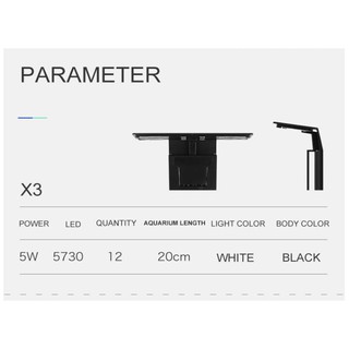 Đèn led kẹp X3 thủy sinh siêu sáng cho bể cá (12 led)