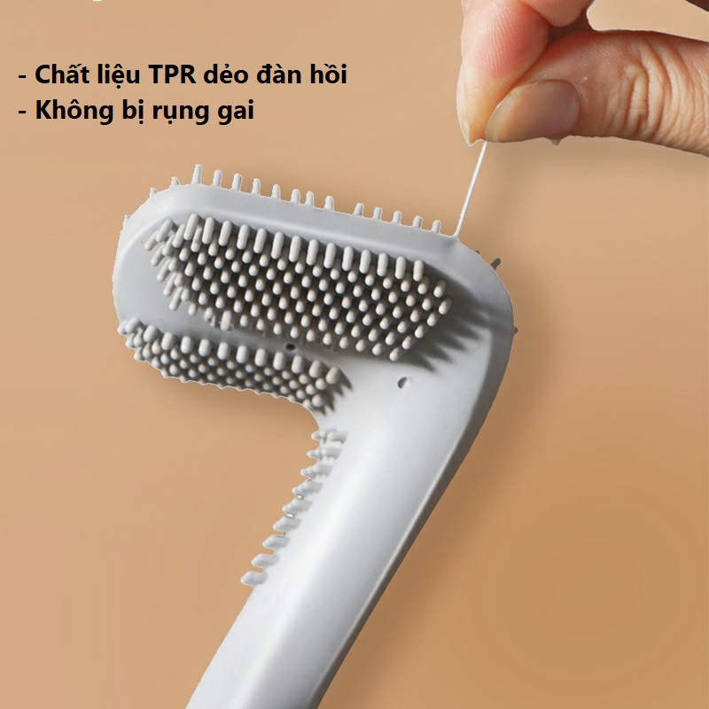 Chổi cọ toilet bằng silicon có tay cầm nhỏ gọn, tiện lợi