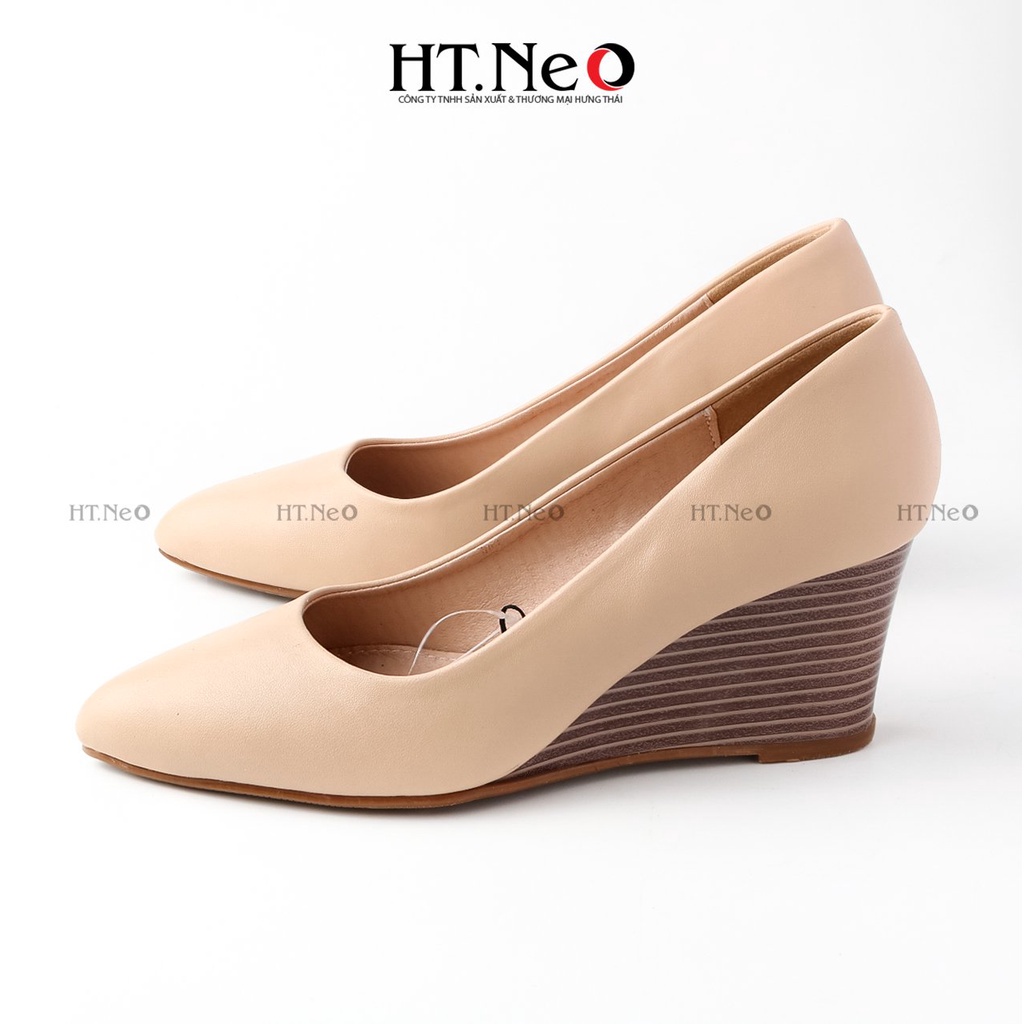 Giày công sở nữ đế xuồng HT.NEO da bò xịn đế kếp siêu bền và chắc chân lên dáng cực sang cực đẹp CS69-nude ^