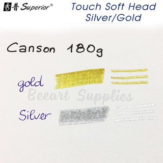 Bút marker TOUCH SOFT HEAD SUPERIOR Bút vẽ ký họa, viết chữ đẹp Gold/Silver
