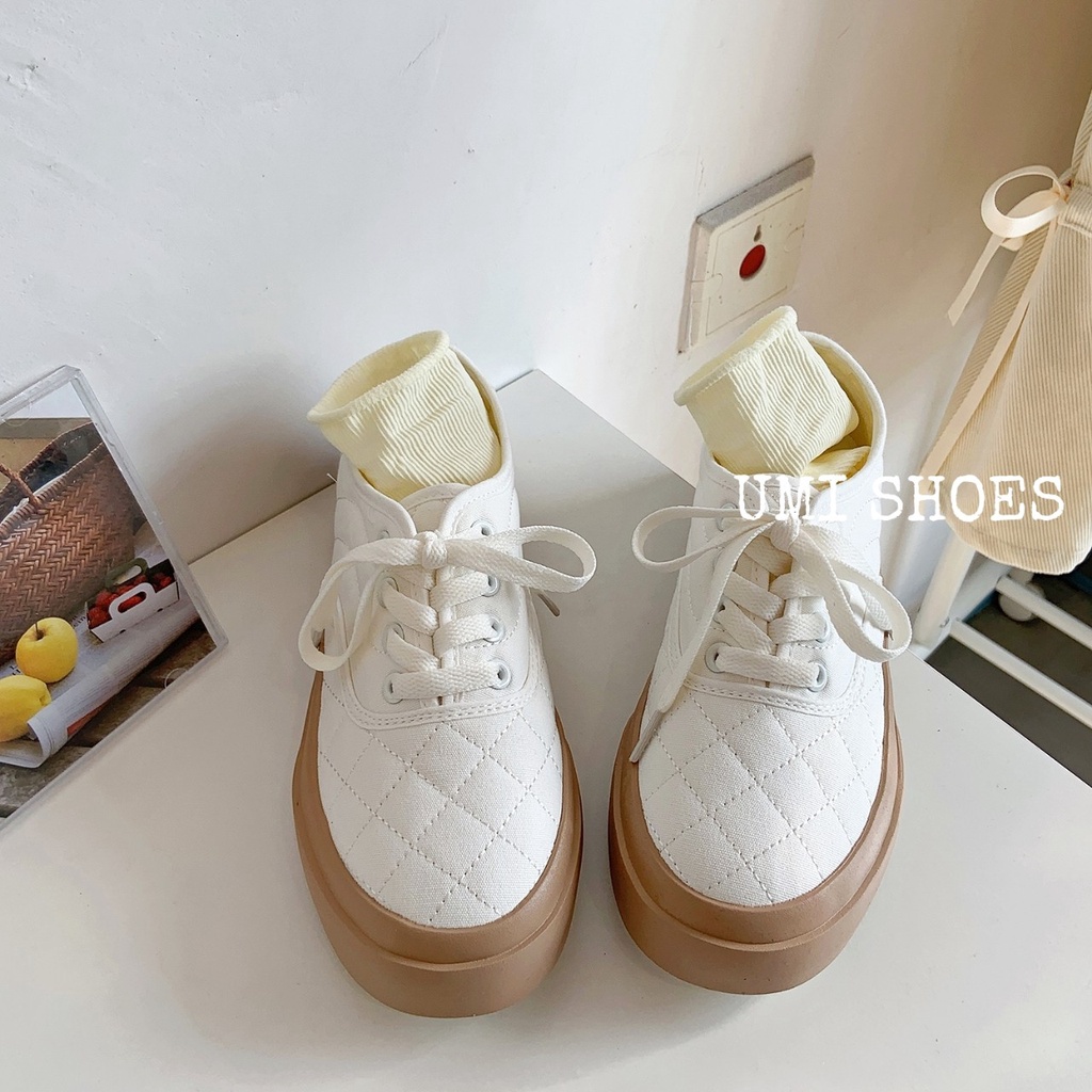 [SẴN] Giày thể thao nữ Ulzzang đế bằng bánh mì basic độn đế vải canvas bata mới hot phong cách hàn quốc đẹp cá tính đẹp | BigBuy360 - bigbuy360.vn