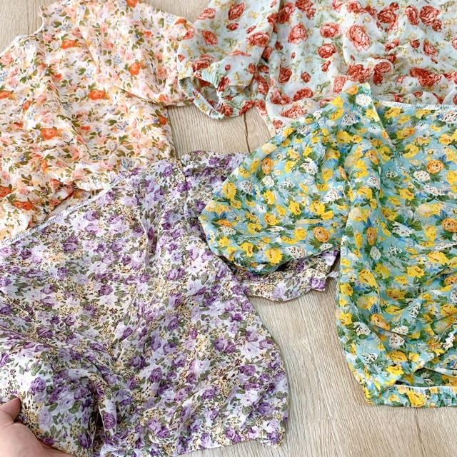 [ Mã WASTAPR giảm 10K đơn 50K] ÁO VOAN HOA CROPTOP ( màu thật trải sàn) | BigBuy360 - bigbuy360.vn