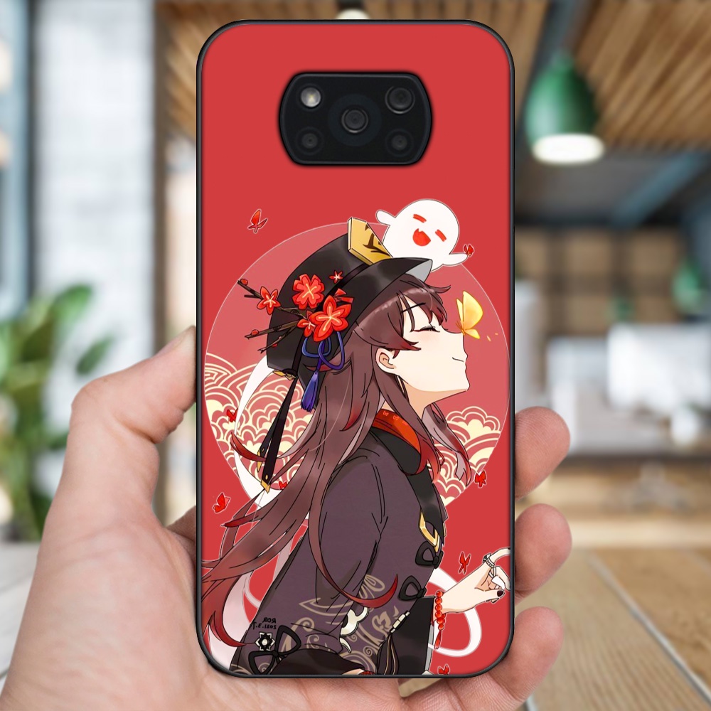 Ốp lưng Xiaomi Poco X3, Poco X3 Pro, Poco X3 NFC viền đen in hình Hutao Genshin Impact