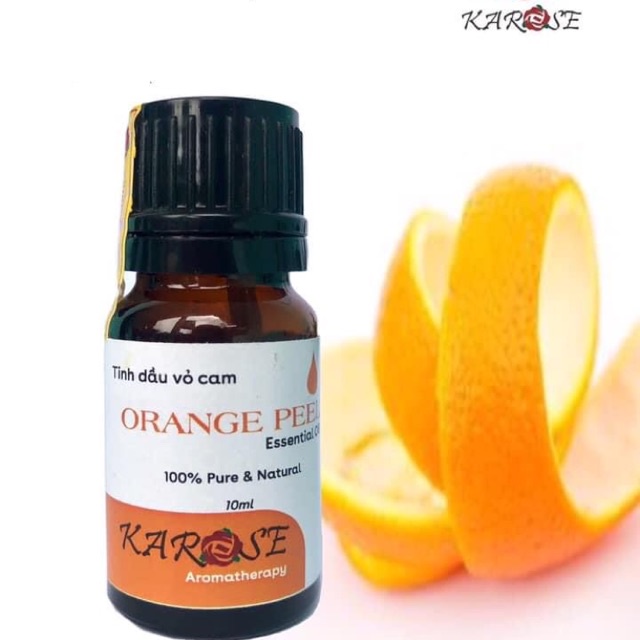 Tinh dầu vỏ cam Karose 10ml hương thơm ngọt ngào quyến rũ (ORANGE PEEL Essential Oil) 100% Pure &amp; Nature