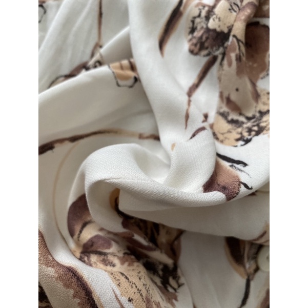 Váy voan hoa nâu - Hàng secondhand Nhật