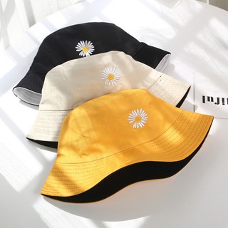 Mũ Bucket 2 Mặt 💖FREESHIP💖 Nón Tai Bèo NTB04 thêu HOA CÚC Chất Vải Kaki Mịn Bền,Đẹp