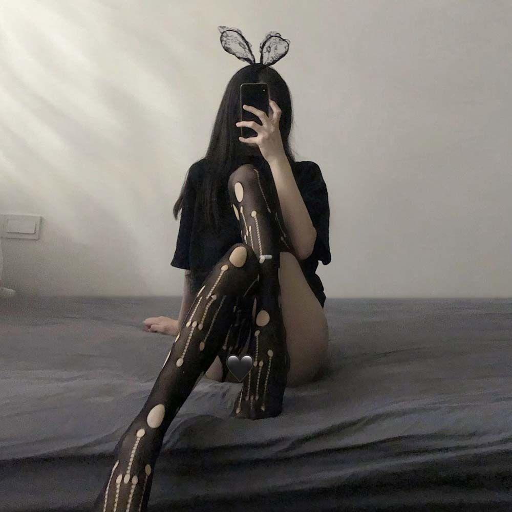 EXPEN Fishnet Tights Punk Harajuku Women Thigh High Lolita Sock Long Stocking Mesh Pantyhose