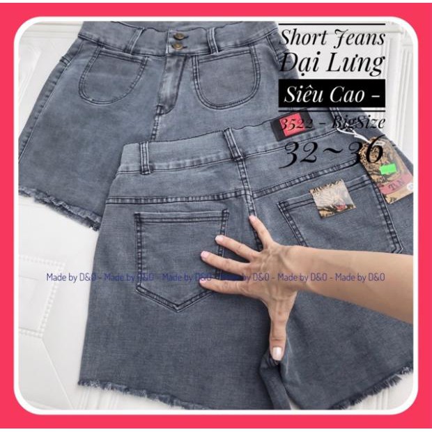 12.12 Xả - [Size 32~36] Quần Đùi Jeans Lưng Siêu Cao Big Size - Quần Short Co Giãn Mạnh Y88 ' 2021 .