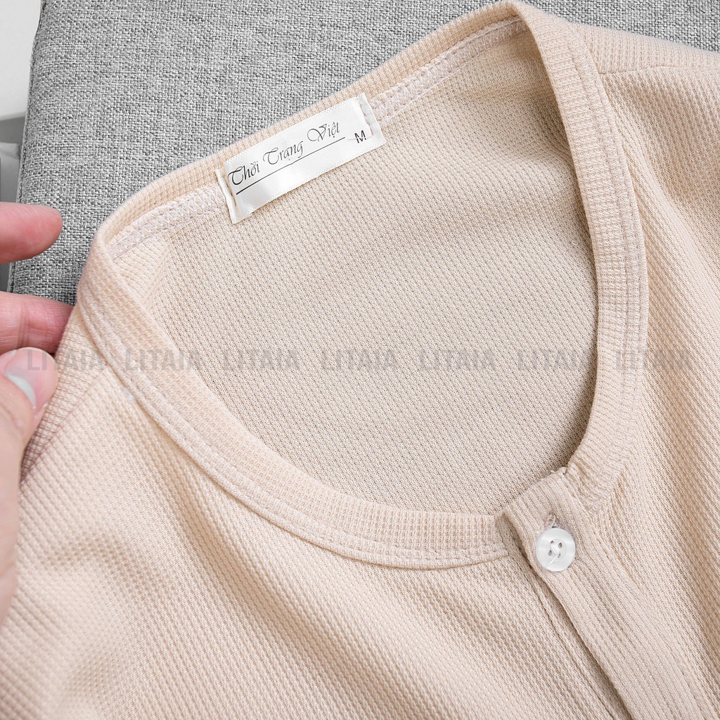 Áo thun nam cổ tròn chất cotton tổ ong Hàn cao cấp hàng hiệu Litaia Áo phông nam mặc mát mẫu hot ATB