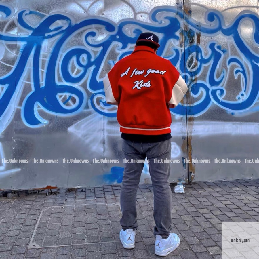 👑 👑-Áo Varsity Jacket D.ONCARE PRINCE CHARMING VARSITY JACKET" - RED JACKET"-Áo khoác bomber D.ONCARE