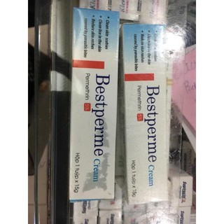 Kem bestperme cream 15g. dùng cho người bị ghẻ, rận, ký sinh trùng cắn-mp