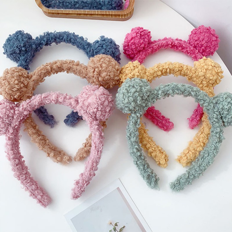 Cài Tóc Đính Quả Bông Thời Trang Hàn Quốc Cho Nữ  (Hairband Scrunchies)