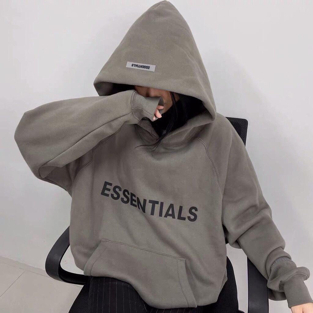 Áo hoodie Essentials unisex form rộng kèm mũ - áo nỉ nam nữ dáng rộng