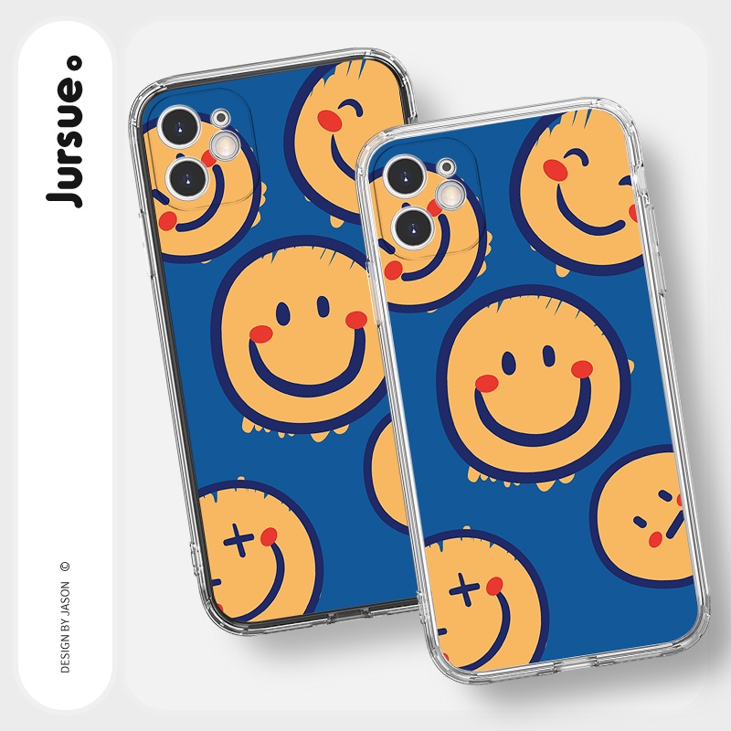 Ốp lưng JURSUE viền vuông chống sốc hình dễ thương đẹp cho iPhone 13 12 11 Pro Max SE 2020 X XR XS ip 8 7 6 6S Plus Y111