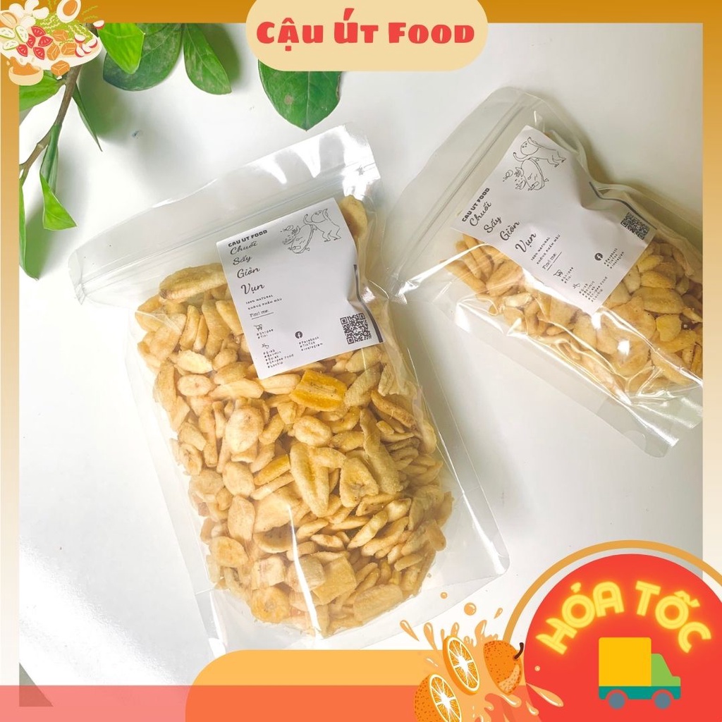 Chuối sấy giòn Đà Lạt 1kg hàng vỡ Cậu Út Food