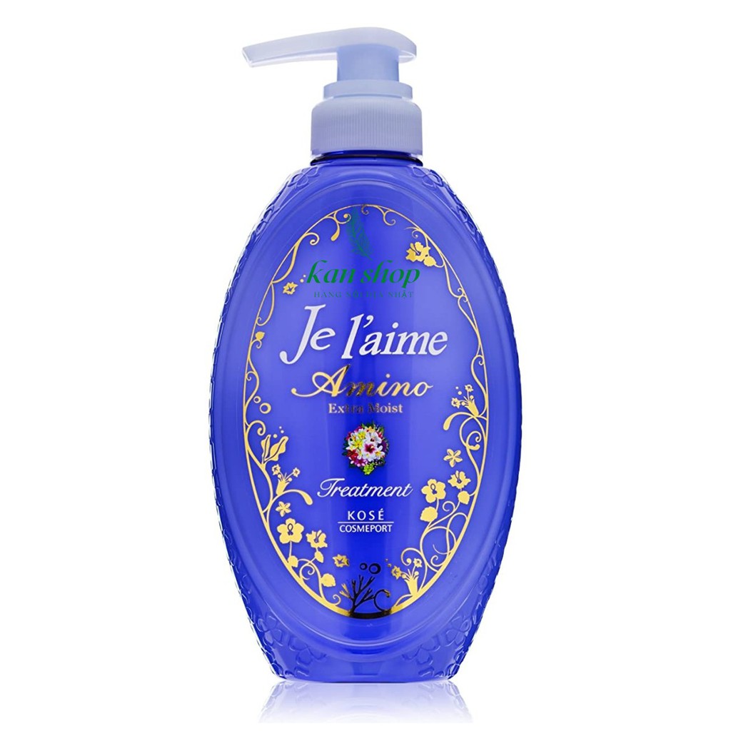 Dầu xả dưỡng ẩm phục hồi tóc hư tổn không chứa silicone với axit amin Je L'aime Amino Extra Moist Kose 500ml Nhật Bản