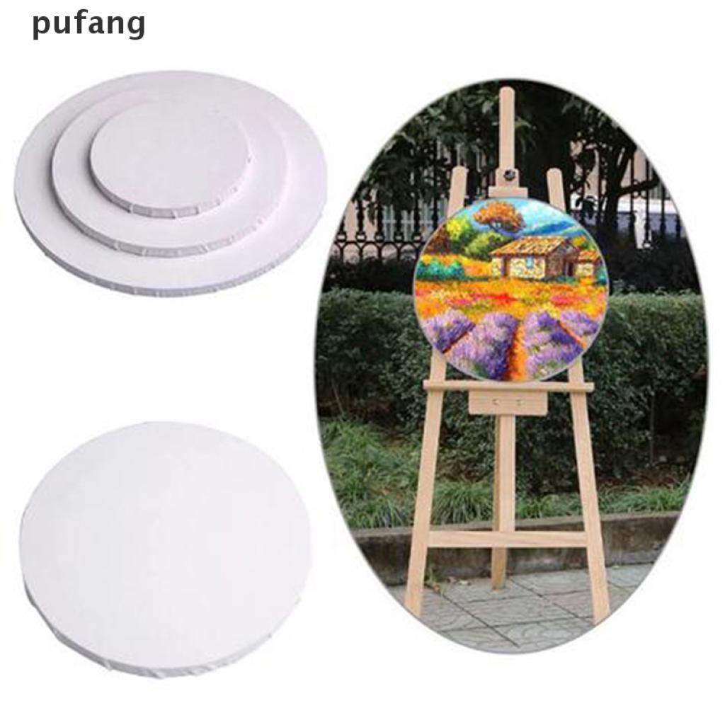 Khung Gỗ Vải Bạt Hình Tròn Màu Trắng Chuyên Dụng Cho Nghệ Sĩ Vẽ Tranh