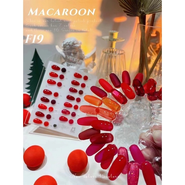 sơn gel vendeeni đỏ set 15 màu kèm bảng màu mã F19