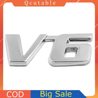 Decal kim loại 3d v6 dán xe hơi