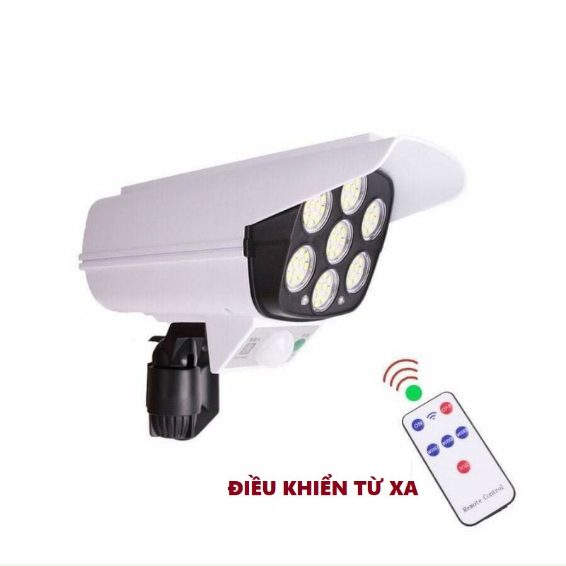 Đèn năng lượng mặt trời giả camera chống trộm - Đèn led chống nước, có điều khiển cảm biến, tiết kiệm điện