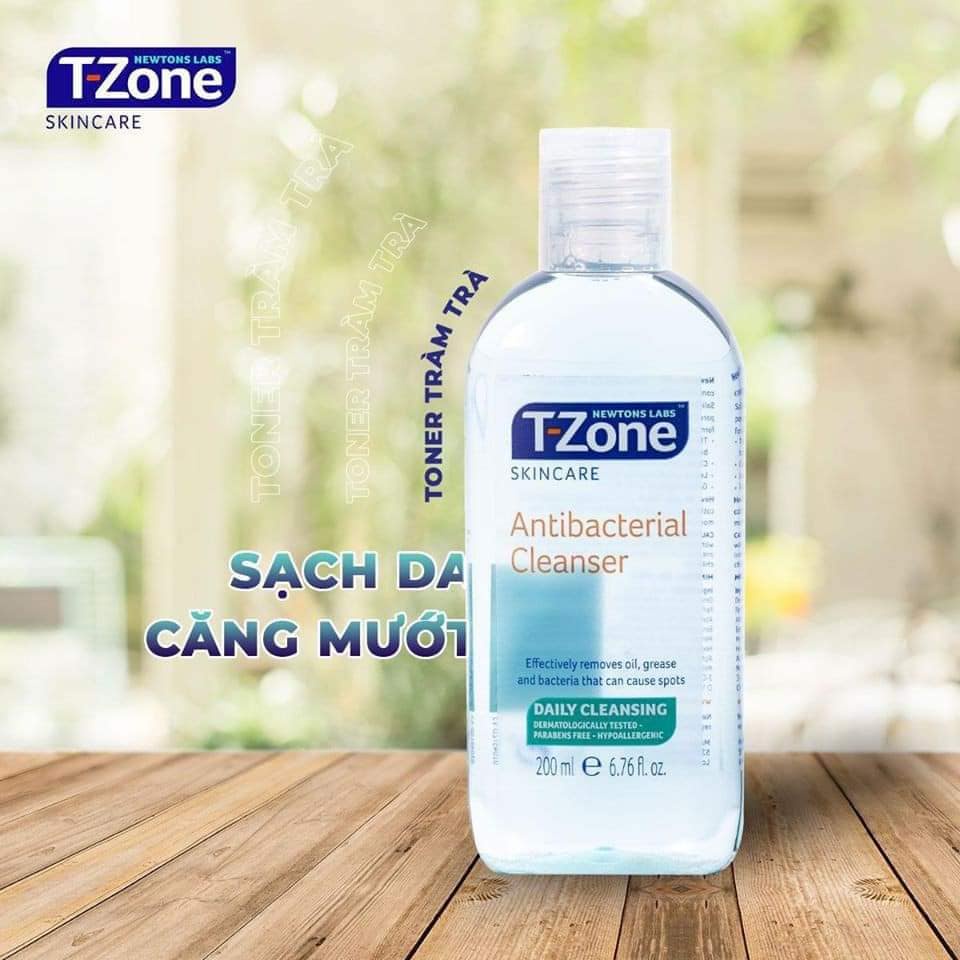 [CHÍNH HÃNG] Nước Hoa Hồng Cho Da Dầu Mụn T-Zone Antibacterial Cleanser 200ml